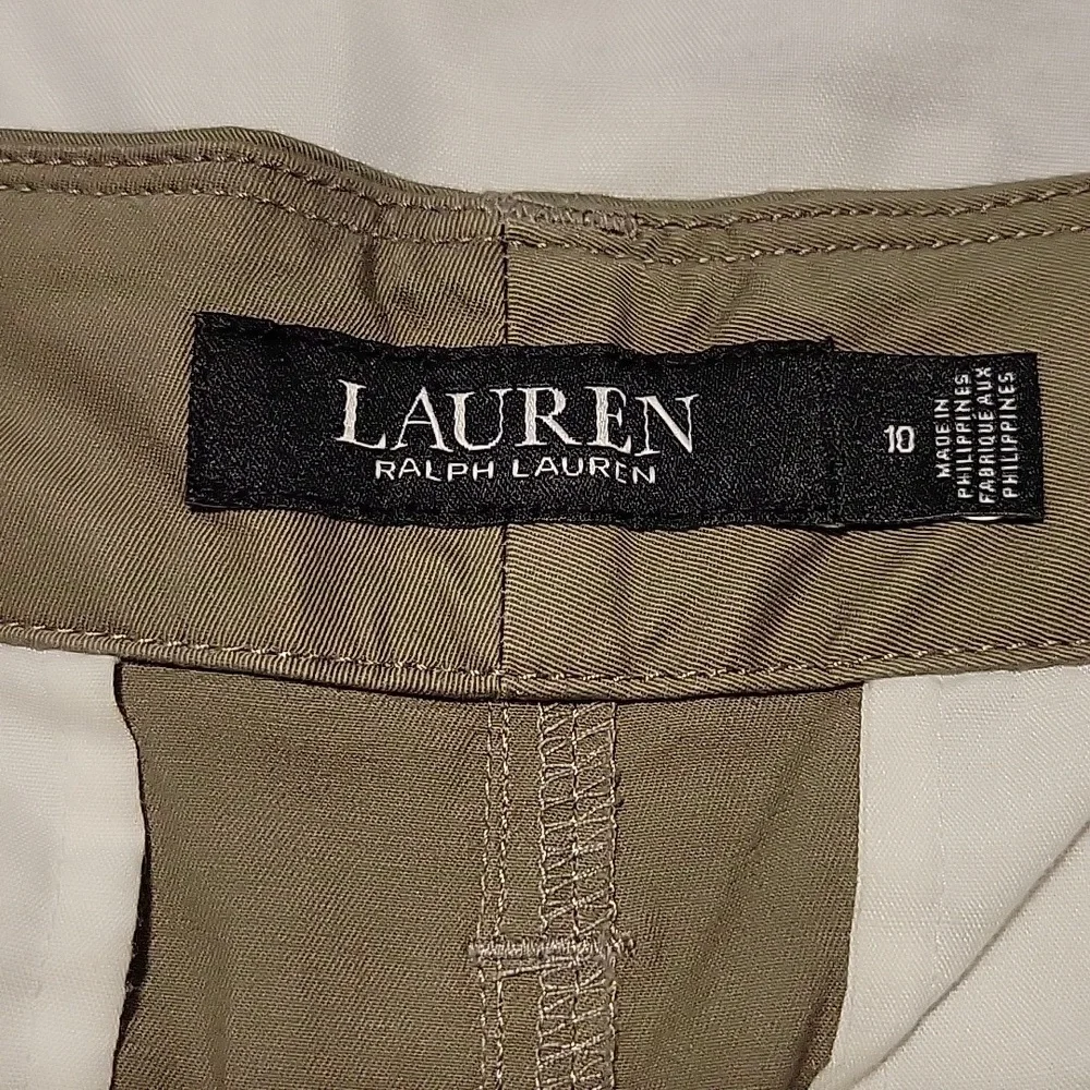 Lauren Ralph Lauren Micro-Sanded Twill Cargo Pant Green High Rise Straight New - Picture 10 of 16